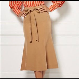 Eva Mendez Caramel Claudine Flounced Skirt